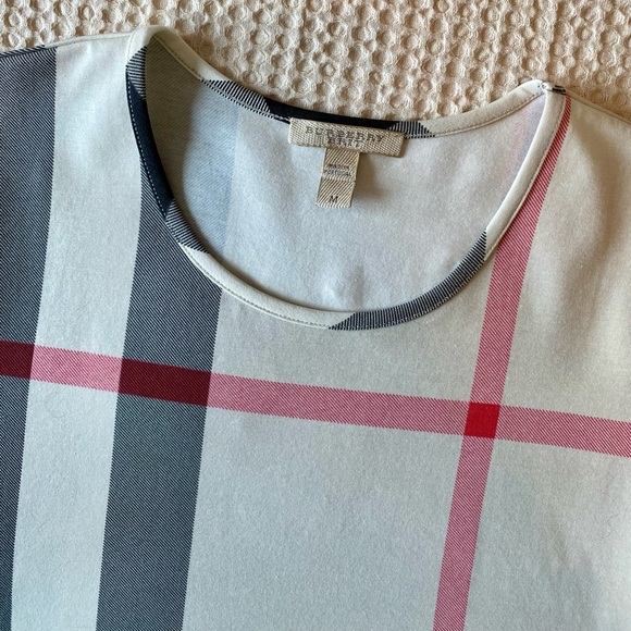 Burberry Brit Check Printed Modal T-Shirt in Natural - Picture 2 of 5